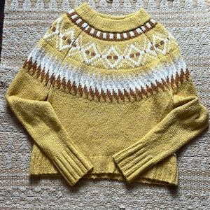 Yellow fairy isle sweater
